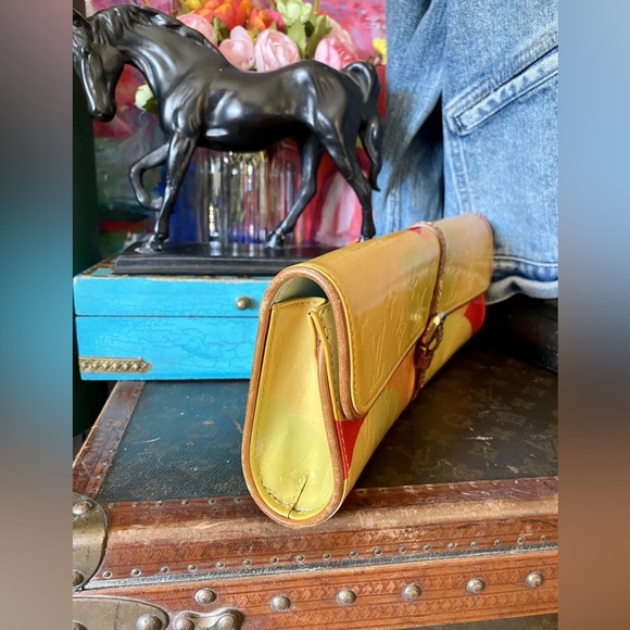 Rare Vintage LOUIS VUITTON 2000 Vernis Leather CLUTCH Handbag Designer Purse LV - Picture 5 of 13